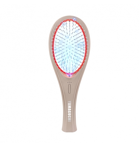 Массажная расческа с миостимуляцией Yamaguchi EMS Hair Brush Сappuccino